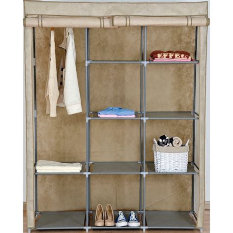 home double modular metal framed fabric wardrobe jute|Double Modular Metal Framed Fabric Wardrobe .